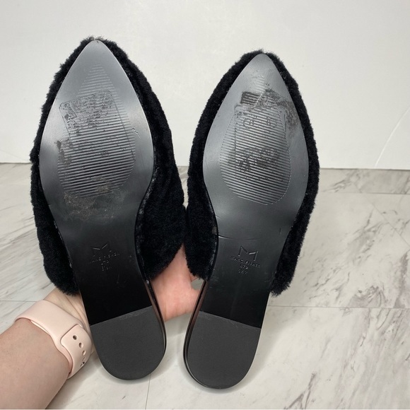 Marc Fisher Sabrinna Black Shearling Flat Mule 6.5 M - Picture 10 of 11